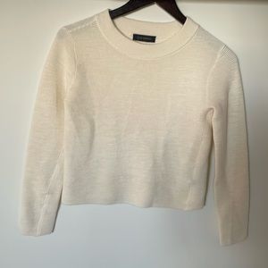 Club Monaco Wool Bend Cream Sweater
